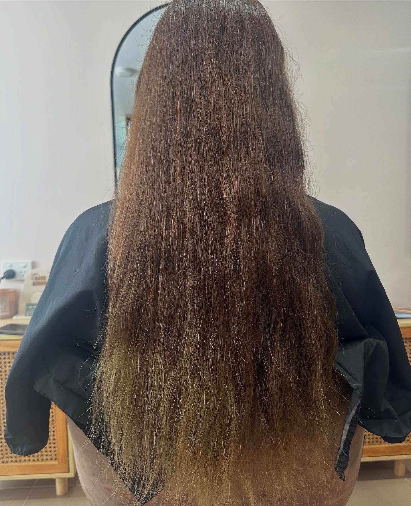 Damaged hair before treatment at Kate Bonnie Hair South Hedland
