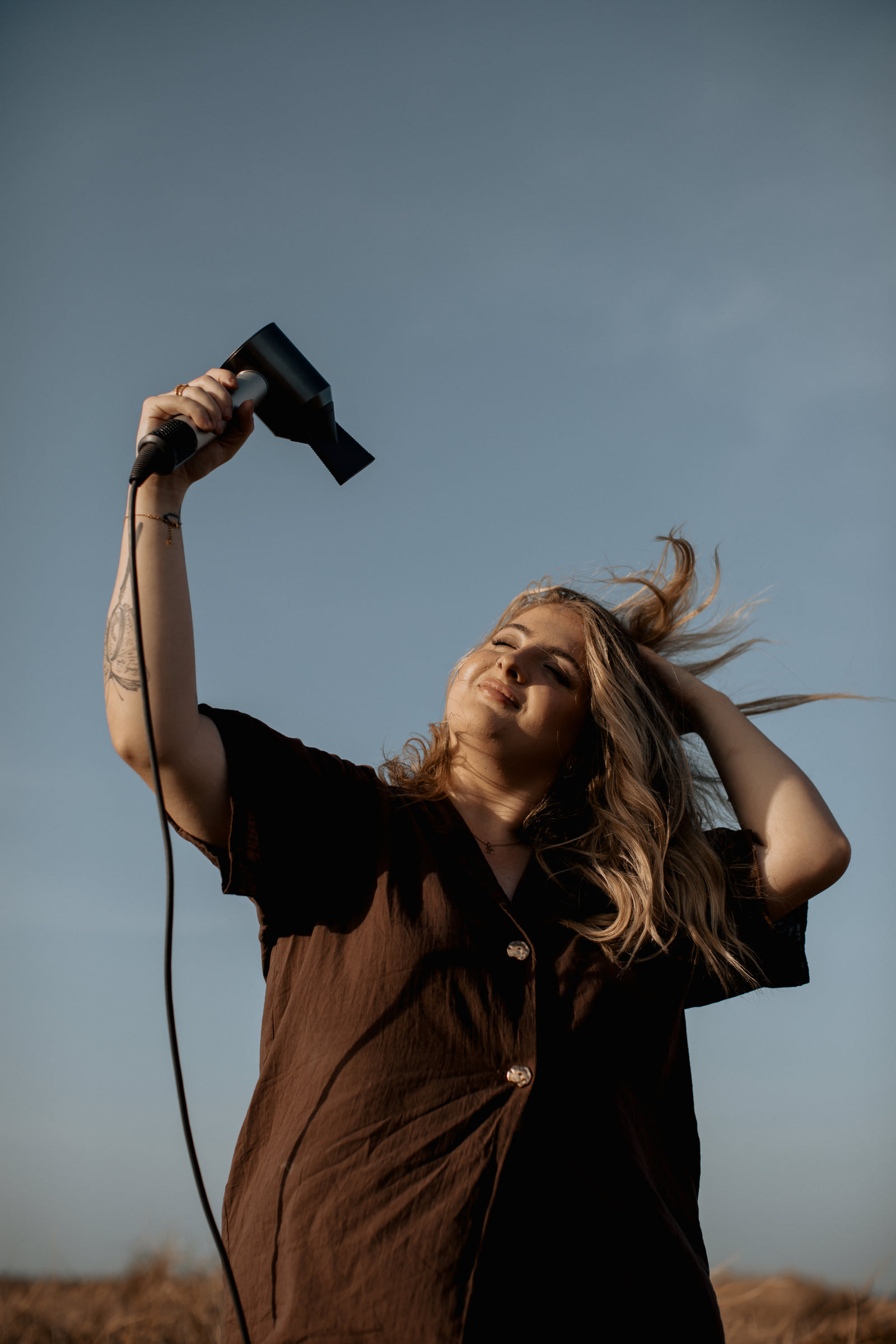Kate Bonnie hairdresser dramatic blowdry styling in South Hedland Western Australia